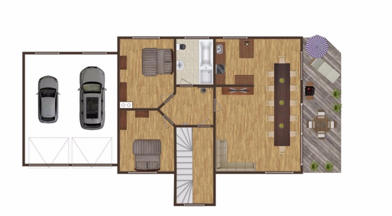 Grundriss-Skizze Ferienwohnung Larum (Erdgeschoss)